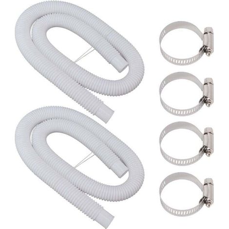Tuyaux de piscine de rechange et colliers de serrage avec colliers de serrage pour pompe de piscine de 300, 330, 530, 300, 300 et 3000 gallons (1/4)