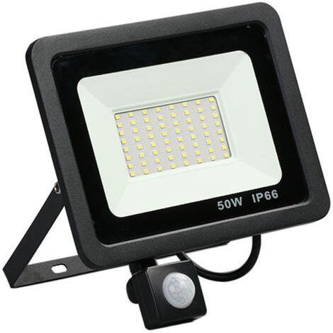 50-W-LED-Flutlicht mit Bewegungsmelder, LED-Außenstrahler, IP66 wasserdichtes LED-Außenflutlicht, 6500 K kaltweißes LED-Flutlicht mit Bewegungsmelder für Garten, Garage, Terrasse [Klasse (1/5)