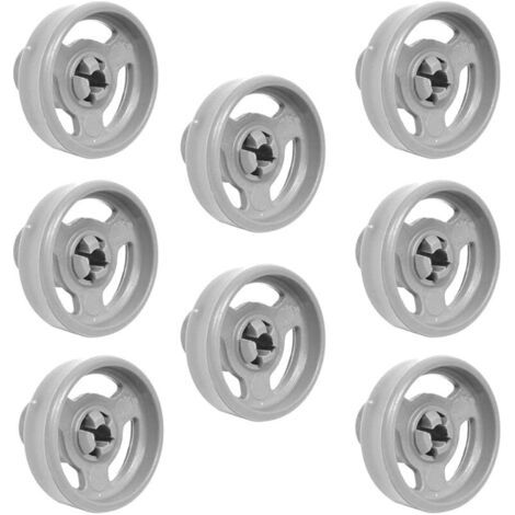 Pair 8 x roues et axes universels de panier inférieur pour Hotpoint/Candy/Ariston/Creda/Fisher & Paykel/Haier/Smeg/Kenwood/Indesit/Hoover Lave-vaisselle C00094189 C00104638 C00056347 (1/3)