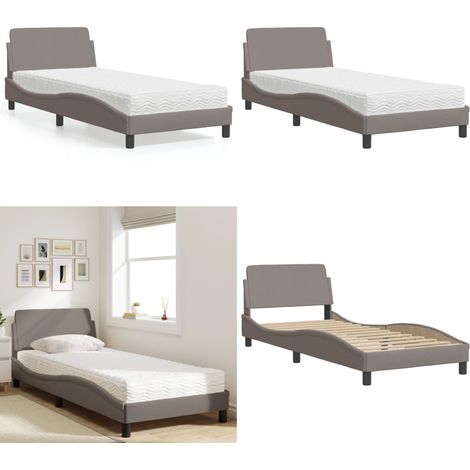 Bett mit Matratze Taupe 80x200 cm Stoff - Bettsofa - Boxspringbetten - Doppelbett - Einzelbett - Gästebett - Home & Living (1/5)