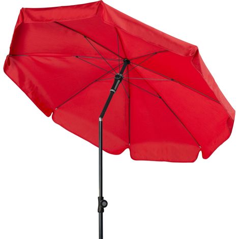 Doppler Sunline Manual ø 200 cm rund Sonnenschirm in 12 Farben Mittelmastschirm Balkonschirm 809 Rot (1/2)