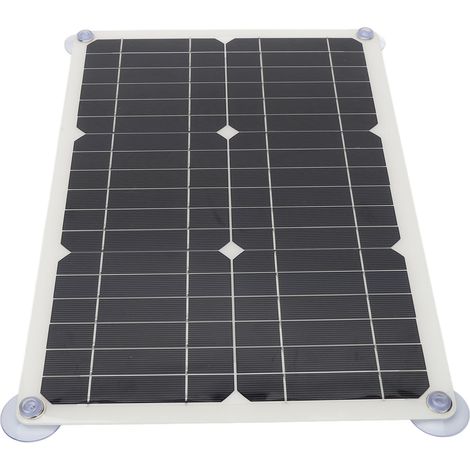 Chargeur/mainteneur de batterie solaire 100 W 18 V avec contrôleur USB portable et kit de charge pour panneau monocristallin (42 x 28 cm). (1/5)