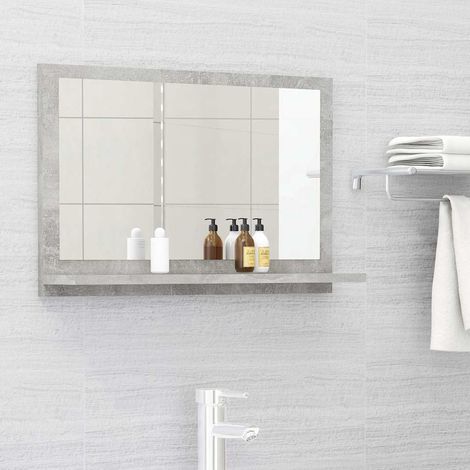Miroir de salle de bain-Miroir de maquillage Gris béton 60x10,5x37 cm Aggloméré 250493 (1/5)