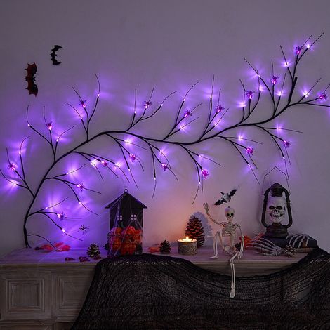 Guirlande Lumineuse Halloween - 6 Pieds - 45 LED - Citrouilles et Araignées - Fonctionne sur Piles - Décoration Extérieure Intérieure (1/5)