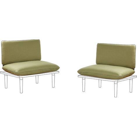 Conjunto de fundas de cojín de exterior para conjunto de jardín para cojines de asiento y respaldo verde oliva Frascati