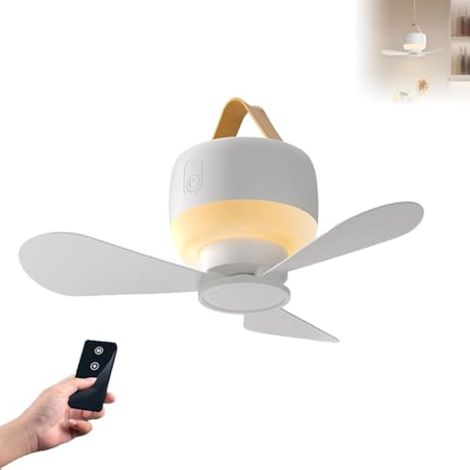 Ventilateur de plafond de camping 2026 rechargeable alimenté par USB, portable, ventilateur de plafond électrique avec télécommande, 3 minuteurs de ventilateur amovibles, 4 vitesses de vent, convient (1/5)
