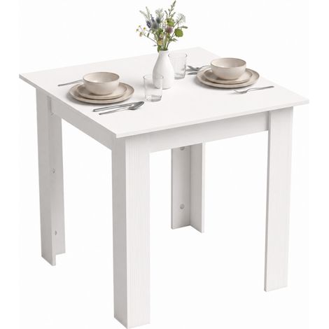 HOMCOM Square Dining Table, Kitchen Table with White Wood Effect (1/5)