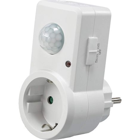 Presa adattatore con rilevatore di movimento, portata 120°-9 m, 230 V, 1200 W, LED di colore bianco, 21055 (1/5)
