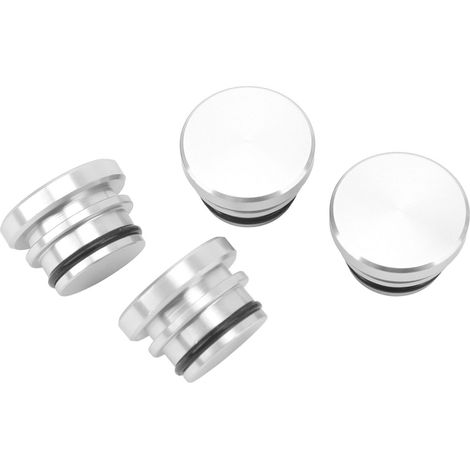 Lot de 4 cache-prises allume-cigare en alliage d'aluminium, couleur argent, pour véhicules équipés d'une prise accessoire 12 V. (1/5)