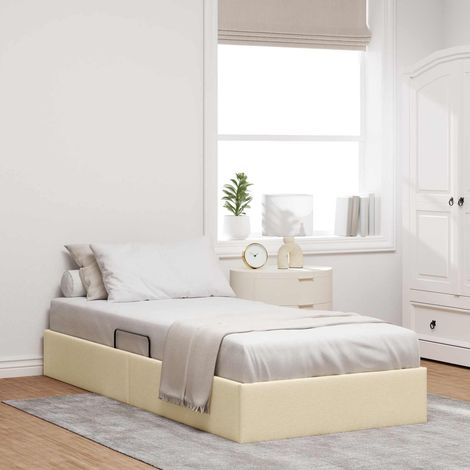 Estructura de Cama Ottoman Crema 100 x 200 cm tela (1/5)