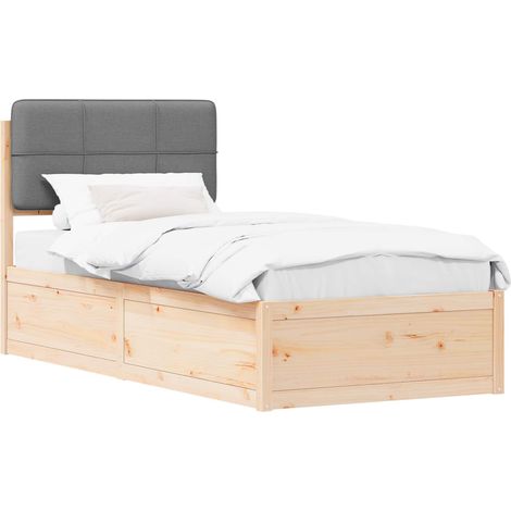 Maison Exclusive - Letto con Testiera Rivestita Grigio chiaro 90 x 190 cm (1/5)
