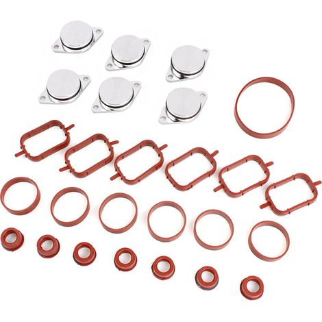 Kit di rimozione della valvola di aspirazione da 26 pezzi, guarnizione del collettore di aspirazione, valvola del rubinetto di scarico da 33 mm con O-ring, valvola di scarico della testata del cilindr (1/4)