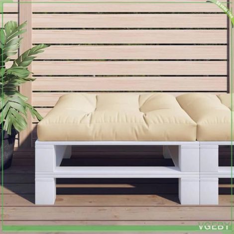 360494 Coussin de palette beige 80x80x12 cm tissu (1/5)