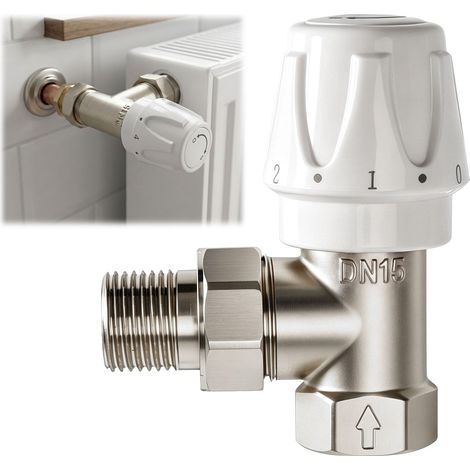 Kit thermostat + clapet anti-retour 1/2" DN15 pour radiateur (1/5)
