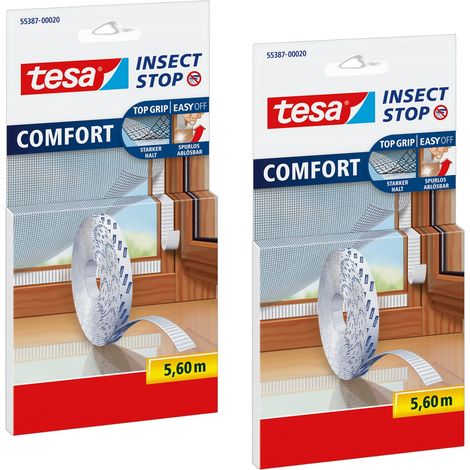 Velcro autoadhesivo TESA para fijar mosquiteras a ventanas, blanco, 5,6 m x 2 (1/5)