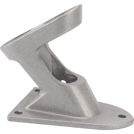Socle de mât en alliage d'aluminium, deux trous, antirouille, épais, durable, pour usage extérieur, argent (1/5)