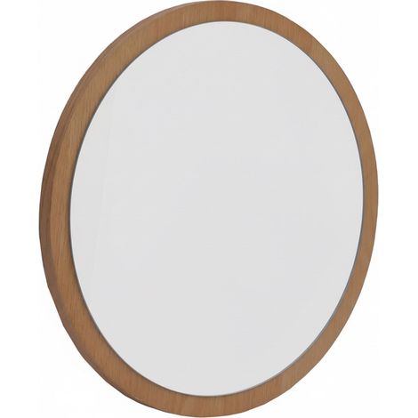 Miroir mural décoratif à cadre en bois 40 x 40 x 2 cm avec fixation intégrée style naturel en bois clair 040008812