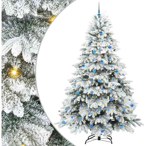 vidaXL Sapin de Noël artificiel avec 300 LED Blanc 240 cm PE et PVC
