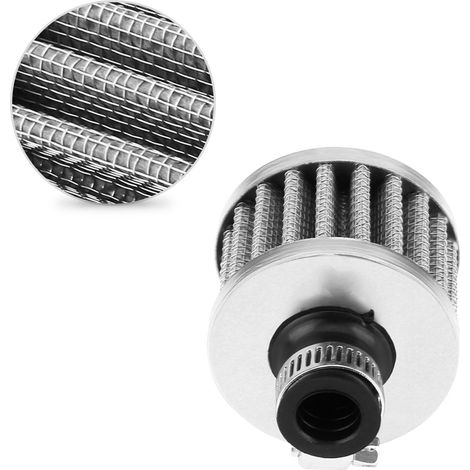 Universelles 12-mm-Kaltluftfilter-Set für Fahrzeuge mit silberner Kurbelgehäuseentlüftungsabdeckung (1/5)
