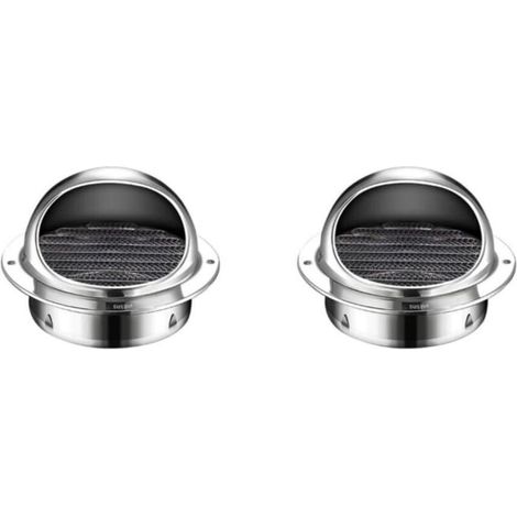 2 Ensemble de Extracteur externe universel à nez de taureau rond, Grille de ventilation en acier inoxydable, Durable et robuste, résistante aux intempéries, 100mm, 100mm 2Ensemble