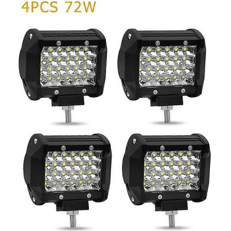 Barre lumineuse de travail LED 4/2 pièces 12-24 V, phares LED, projecteurs antibrouillard à diode pour quad, tracteur, moto, accessoires tout-terrain 4 x 472 W (1/5)