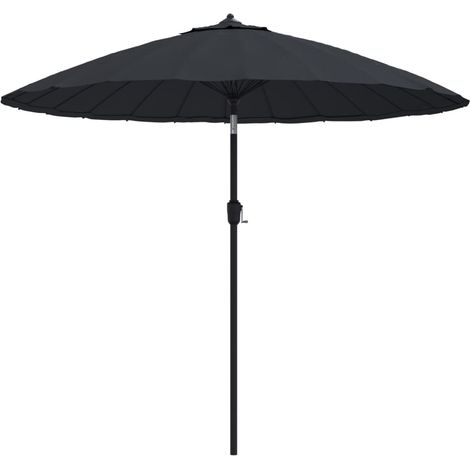 Parasol d'extérieur avec mât en aluminium 270 cm noir