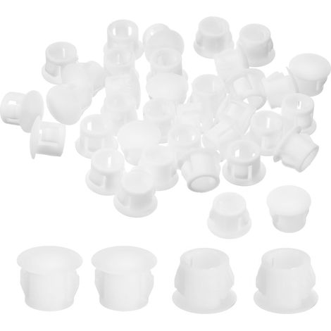 58Pcs Bouchon de Trou en Nylon, 9.5-10mm Diamètre de Trou Bouchon d'étanchéité Rond Souple et Flexible de Verrouillage Bouchons en Caoutchouc pour Bouteille, Tuyaux, Cuisine, Blanc (1/5)