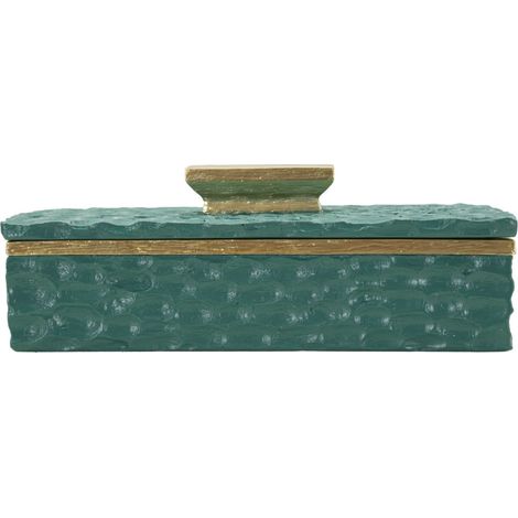 Boîte Décorative "Grent" 18cm Vert & Or (1/5)