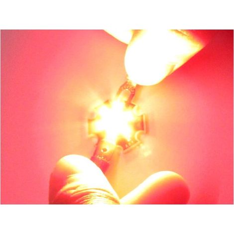 Power Led 1W Colore Rosso 2,0-2,4V DC 350mA 40 Lumen Piastra Dissipatore Inclusa 620-630nm