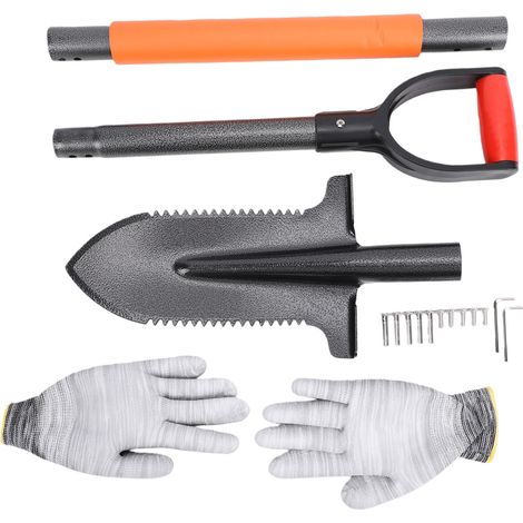 Pelle à dents à 20 dents pour la détection de métaux, détachable, légère et ergonomique, idéale pour le jardin. (1/5)