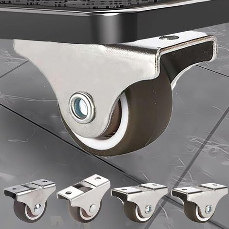 Roulettes Directionnelles Chromé – TPR Haute Qualité – Roulement à Billes – Anti-Corrosion – Fixation Plaque 2 Trous – Idéales pour Meubles, Armoires & Chariots (Lot de 4)