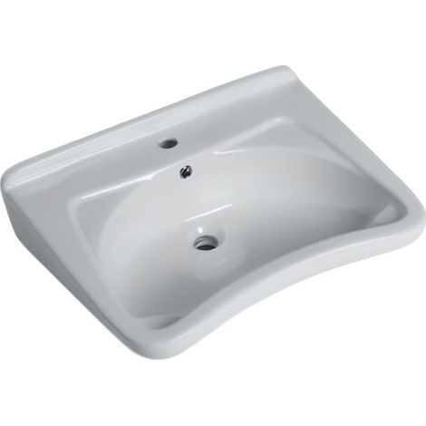 Waschbecken 65x51,5 cm aus glänzend weißem Porzellan - Sanitosco Semifonte