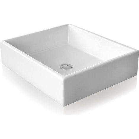 Lavabo à poser Tank 40 céramique L40 x P41 x H14.5 (1/2)