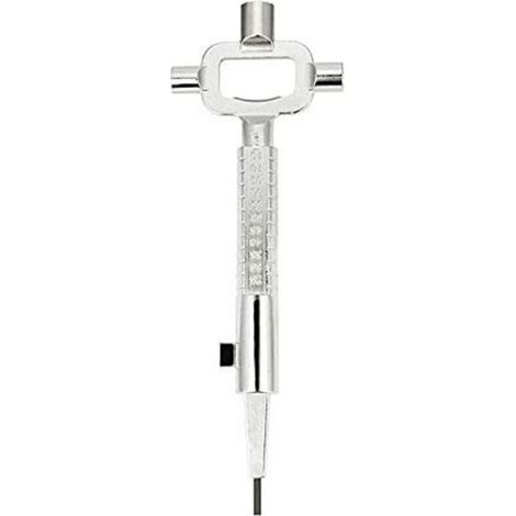 Multi Fonction Clef Carré, Clé en Croix, Clé de Construction Universelle, Clé avec Echelle, Clé universelle pour Armoires Electriques, Peut Etre Utilisé pour Mesurer la Longueur de la Bouteille Gaz (1/5)