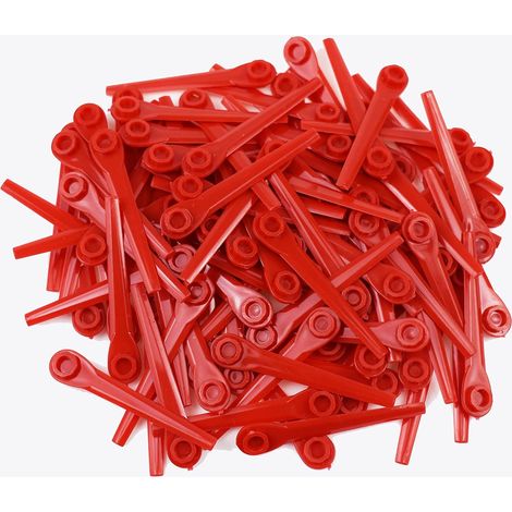 Lot 100 lames plastique – Gardena – 70 mm – rouge – rechange pour coupe‑bordures (1/5)
