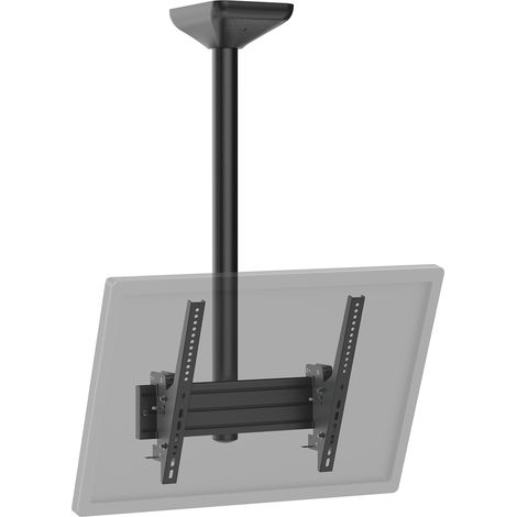 Support TV plafond inclinable 1 écran portrait 43''- 75'' Hauteur 100cm noir (1/3)