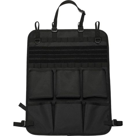 CSPARKV Taktische Auto-Rücksitz-Aufbewahrungstasche, Rückenlehnenschutz-Aufbewahrungstasche, Sitz-Organizer-Tasche, Schwarz (1/4)