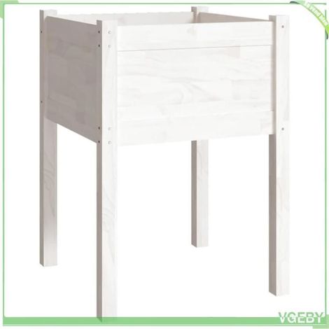 Jardinière / lit surélevé - FAFEICY - 810801 - Blanc - Pin massif - 50x50x70 cm (1/5)