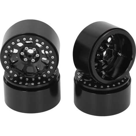 schwarze Aluminiumfelgen (2,2 Zoll) für Traxxas Defender, Axial SCX10/SCX10 II, 1/10 RC Crawler - 90046 90047 (1/5)