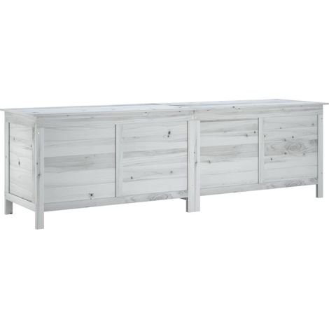 vidaXL Garden Storage Box White 198,5x50x56,5 cm Solid Wood Fir