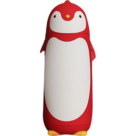 Gourde isotherme pingouin 300 ml rouge, idéale pour les activités de plein air. (1/5)