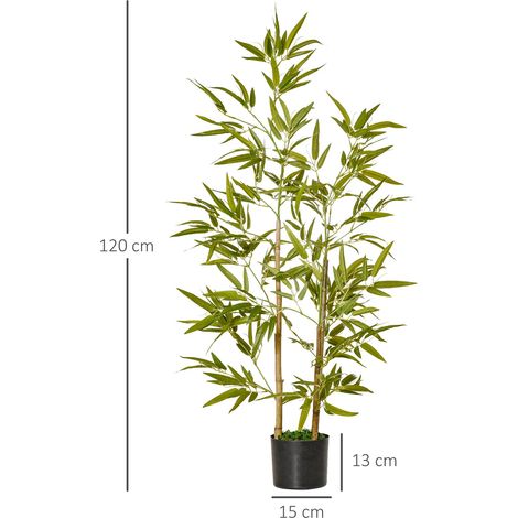 Plante artificielle d'intérieur de 120 cm en pot avec 336 feuilles, faux bambou réaliste pour une utilisation intérieure et extérieure (1/5)