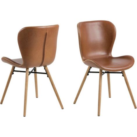 Chaises simili et bois (lot de 2) - MATILDA (1/5)