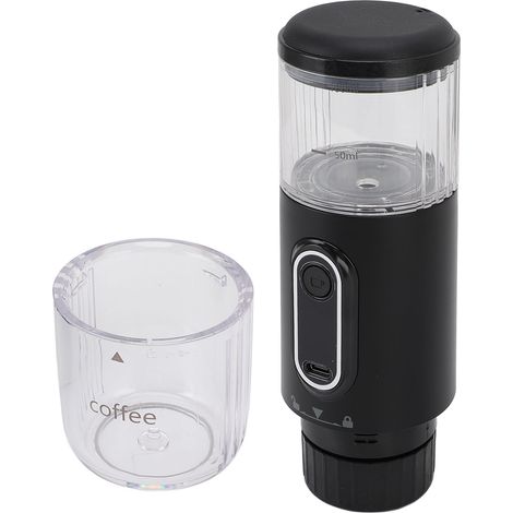 Cafetière portable 100 ml, rechargeable USB-C, à capsules, idéale pour les voyages en voiture, en camping et en extérieur (noire). (1/5)