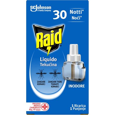 Ricarica Raid Liquido per Diffuspre Elettrico 21ml – 30 Notti Protezione Zanzare (1/5)
