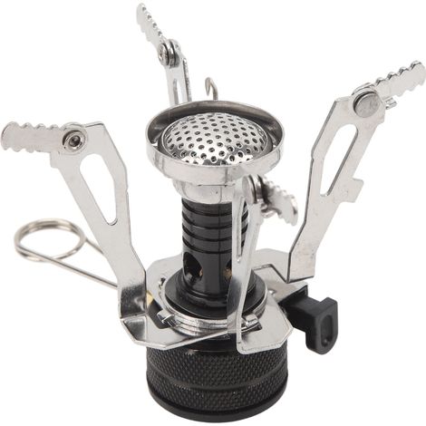 Réchaud de camping portable, mini réchaud de camping résistant au vent, réchaud de poche pour le camping, les pique-niques et la randonnée, connecteur en laiton (1/5)