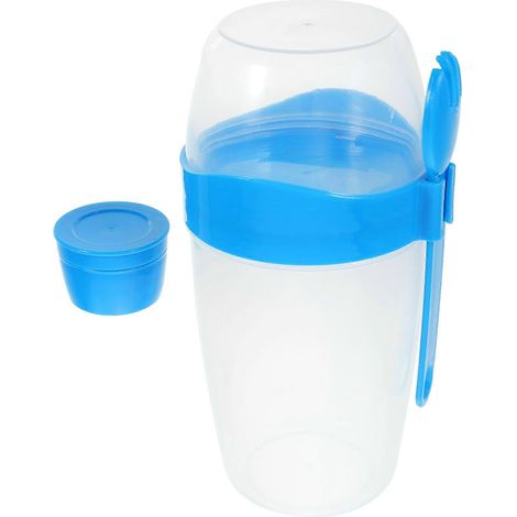 Ensemble de 5 gobelets bleus portables à double paroi, compatibles avec les shakers à vinaigrette. (1/5)