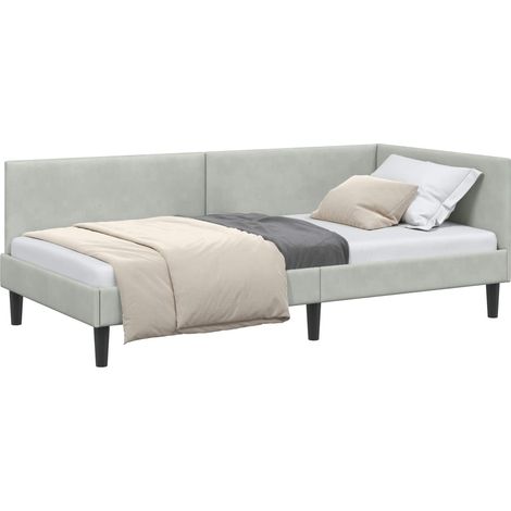 Estructura de cama en esquina Gris Claro 90 cm x 200 cm vidaXL
