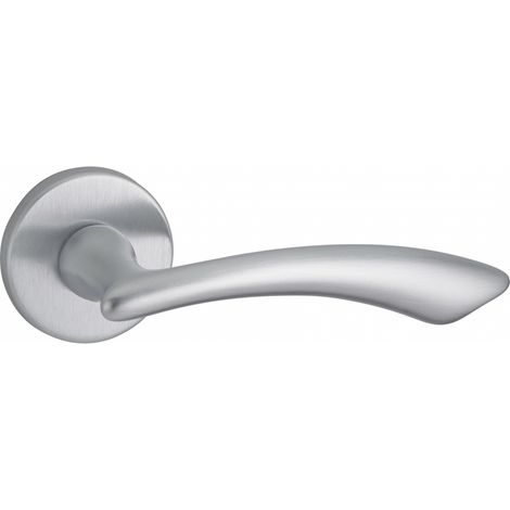Maniglia di design Maxima, per porta, su rosetta tonda, cromo satinato - FROSIO BORTOLO