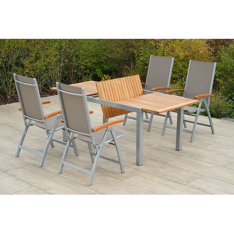 Naxos Set 5tlg 4 Sessel Tisch 150(200)x90cm